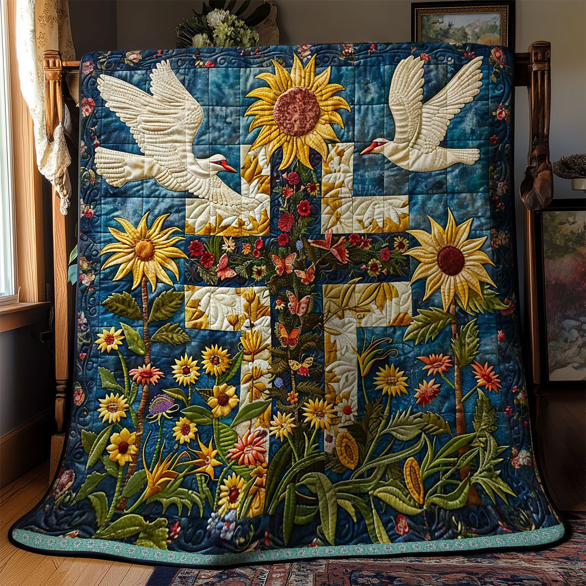Faithful Cross Quilt Blanket Best Throw Blanket Awesome Mother's Day Gifts 2025