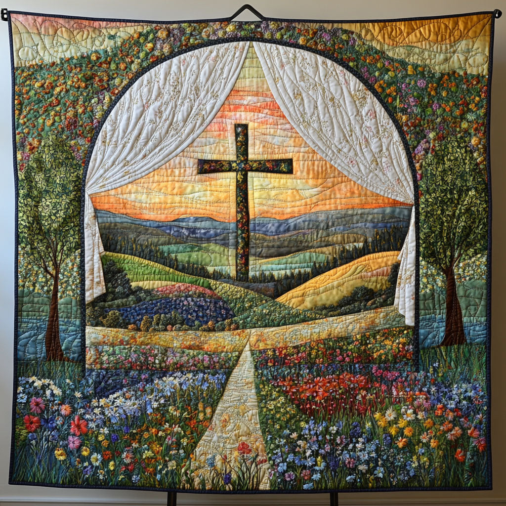 Faithful Cross Quilted Blanket Bed Christmas Decor Best Gifts For Chicken Lovers