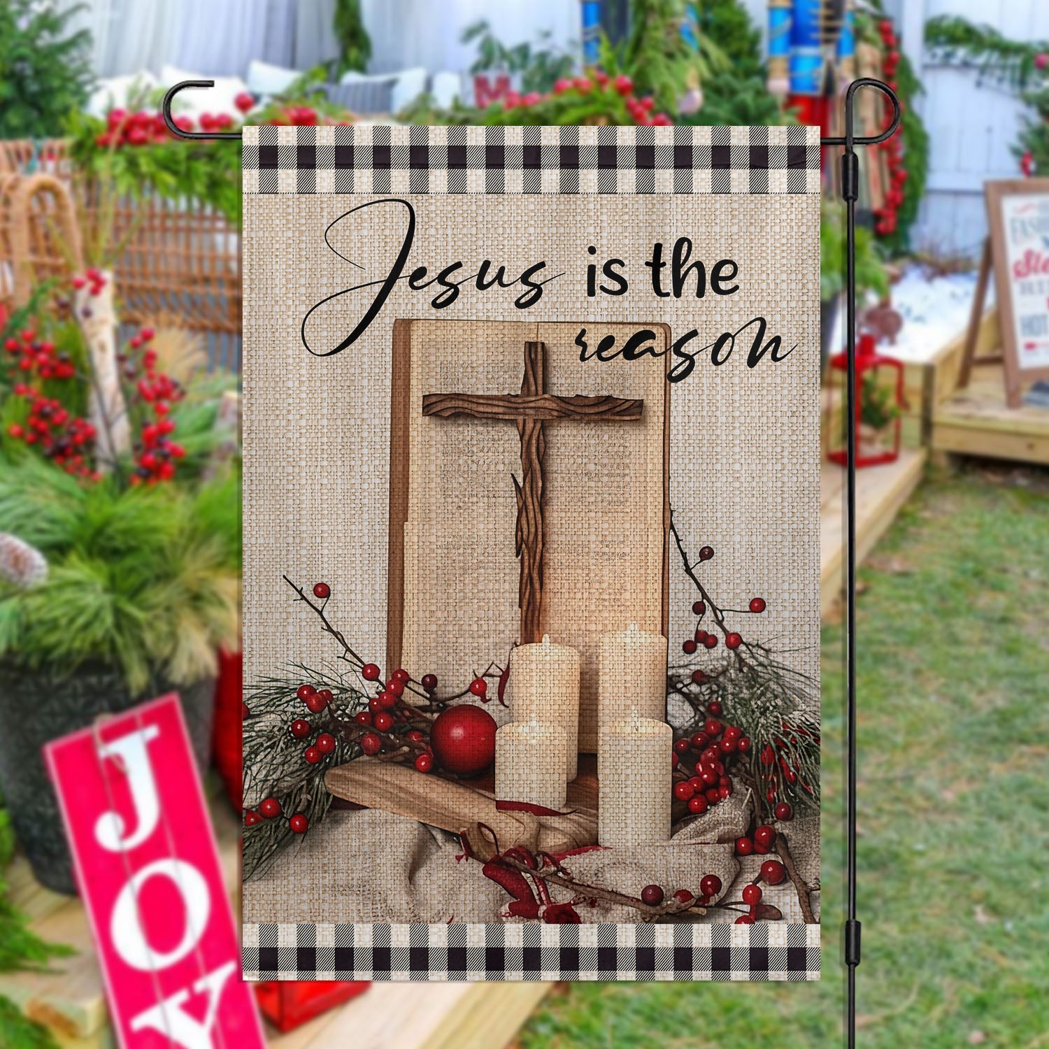 Faithful Festive Remembrance Jesus Flag Xmas Garden Flag Gift For Jesus Lovers
