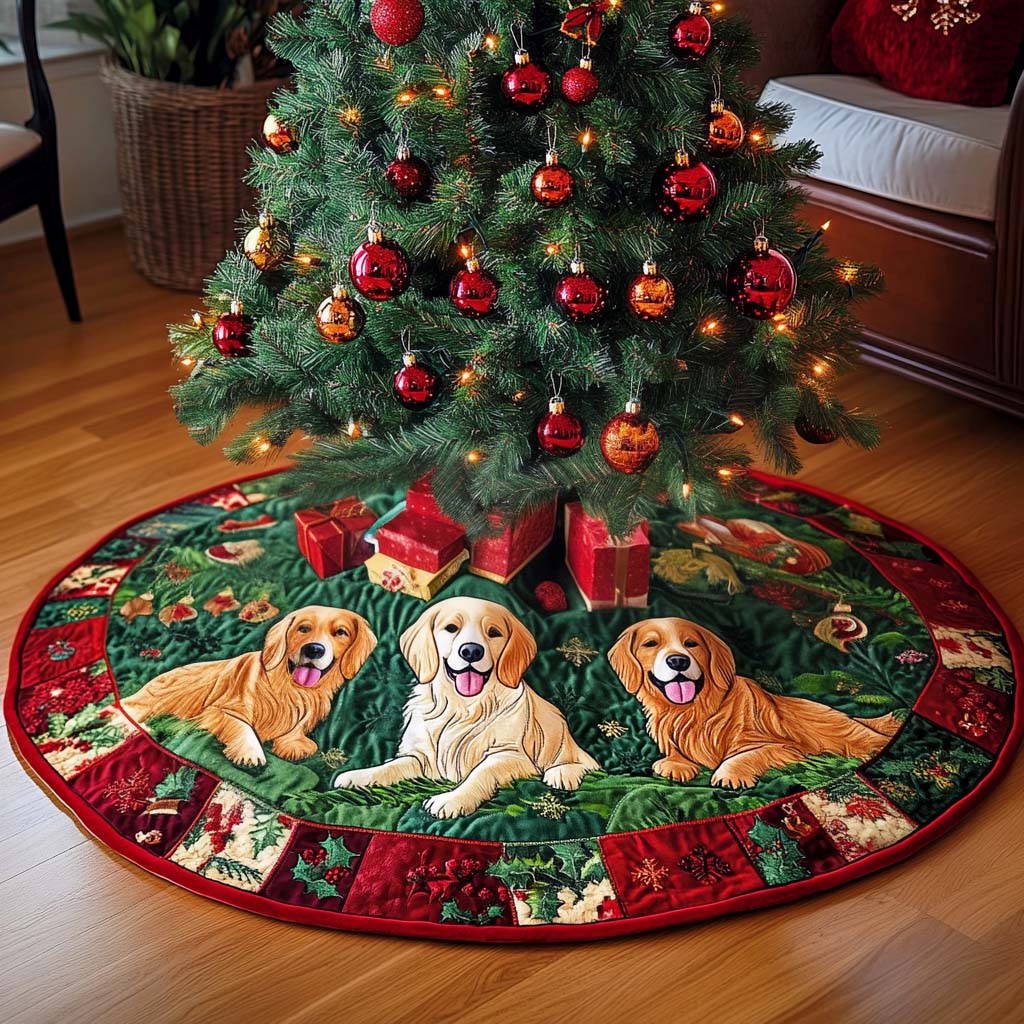 Faithful Friend Christmas Quilted Tree Skirt Christmas Tree Surround Xmas Mum Christmas Gifts