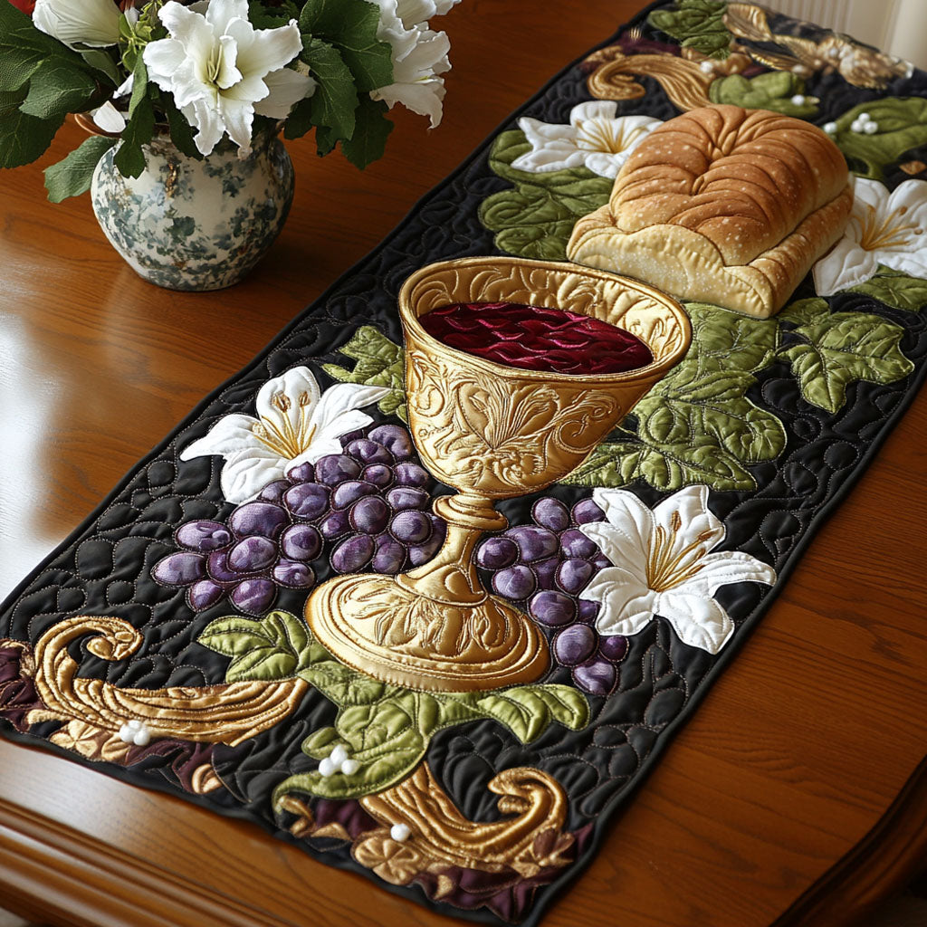 Faithful Gathering Quilted Table Runner Christmas Holiday Table Runners Religious Christmas Gifts