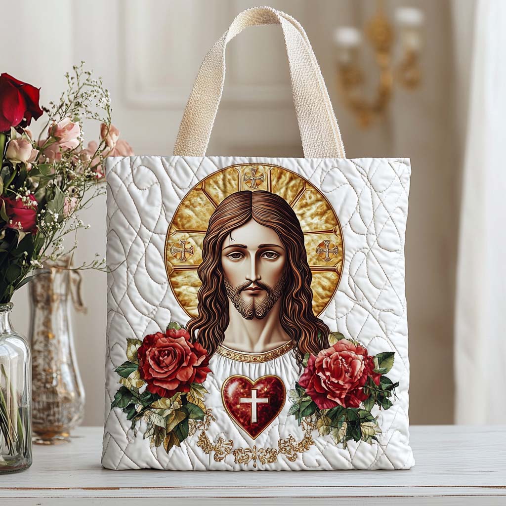 Faithful Heart Walk Quilted Tote Bag Christian Christmas Gifts For Mom