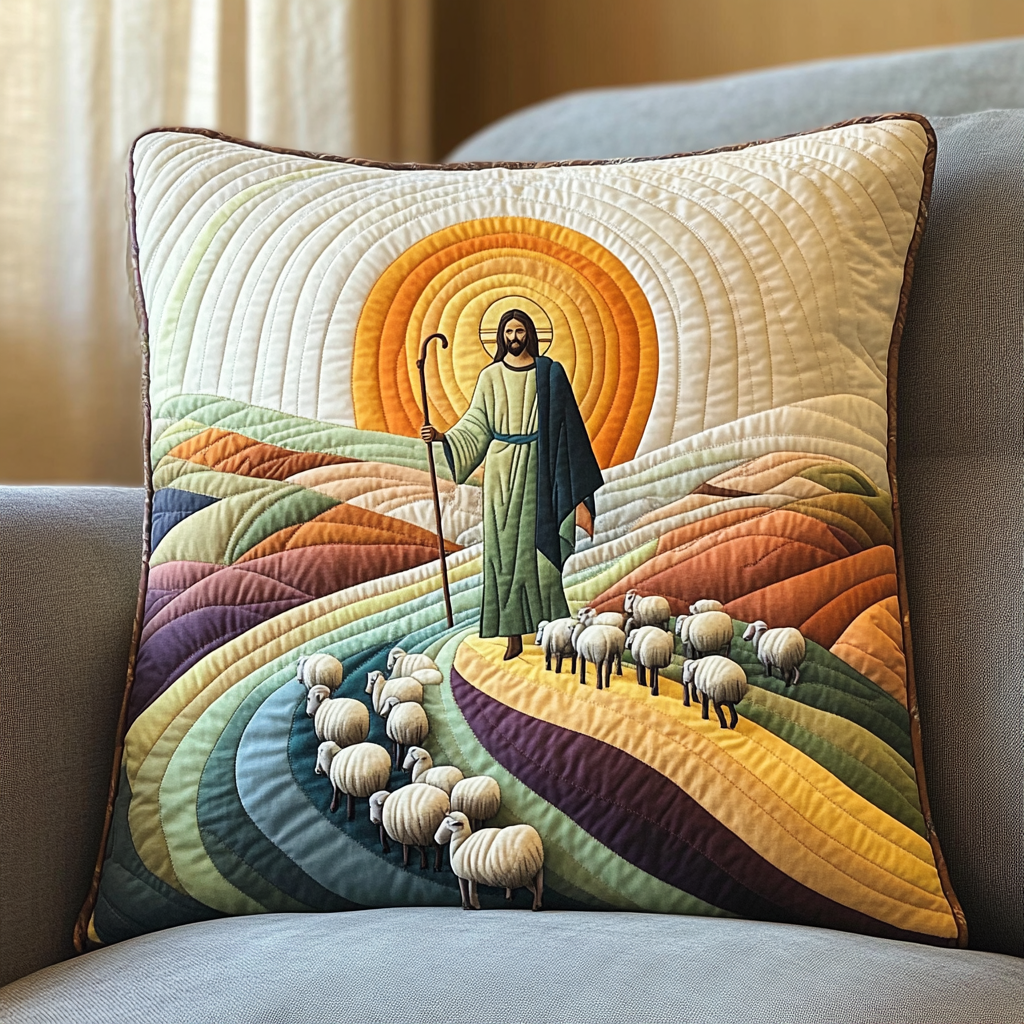 Faithful Journey Quilted Pillow Case Cute Pillow Covers Christian Present Ideas