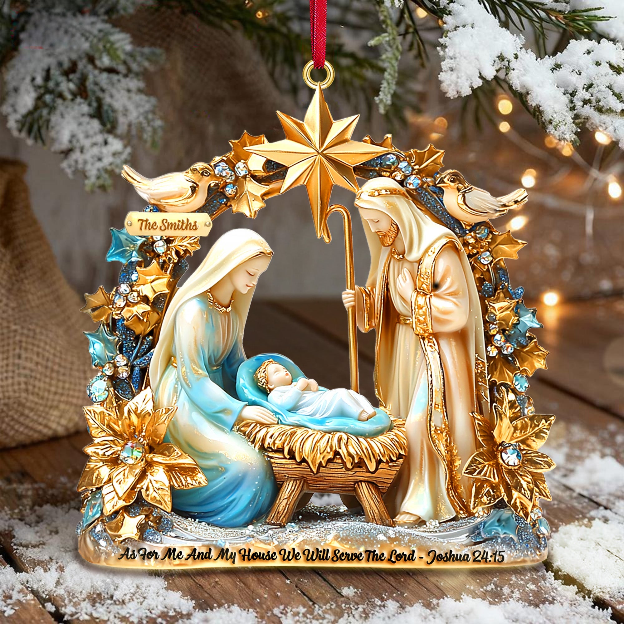 Faithful Nativity Acrylic Ornament - Personalized Gifts For Family - Fun Holiday Ornament Gift