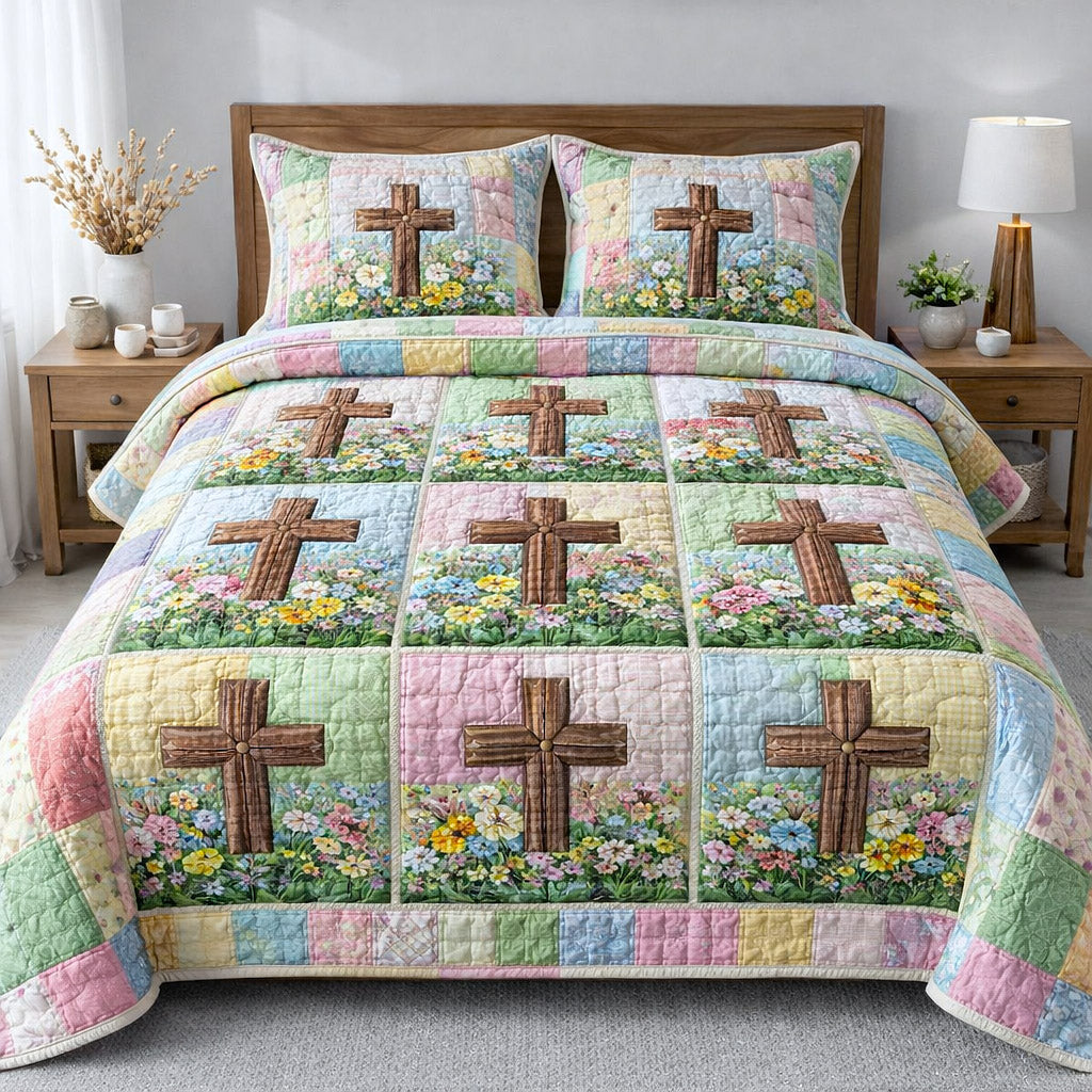 Faithful Sunrise Quilted Bedding Set Morning Faith Bedroom Decor Best Gift For Christians