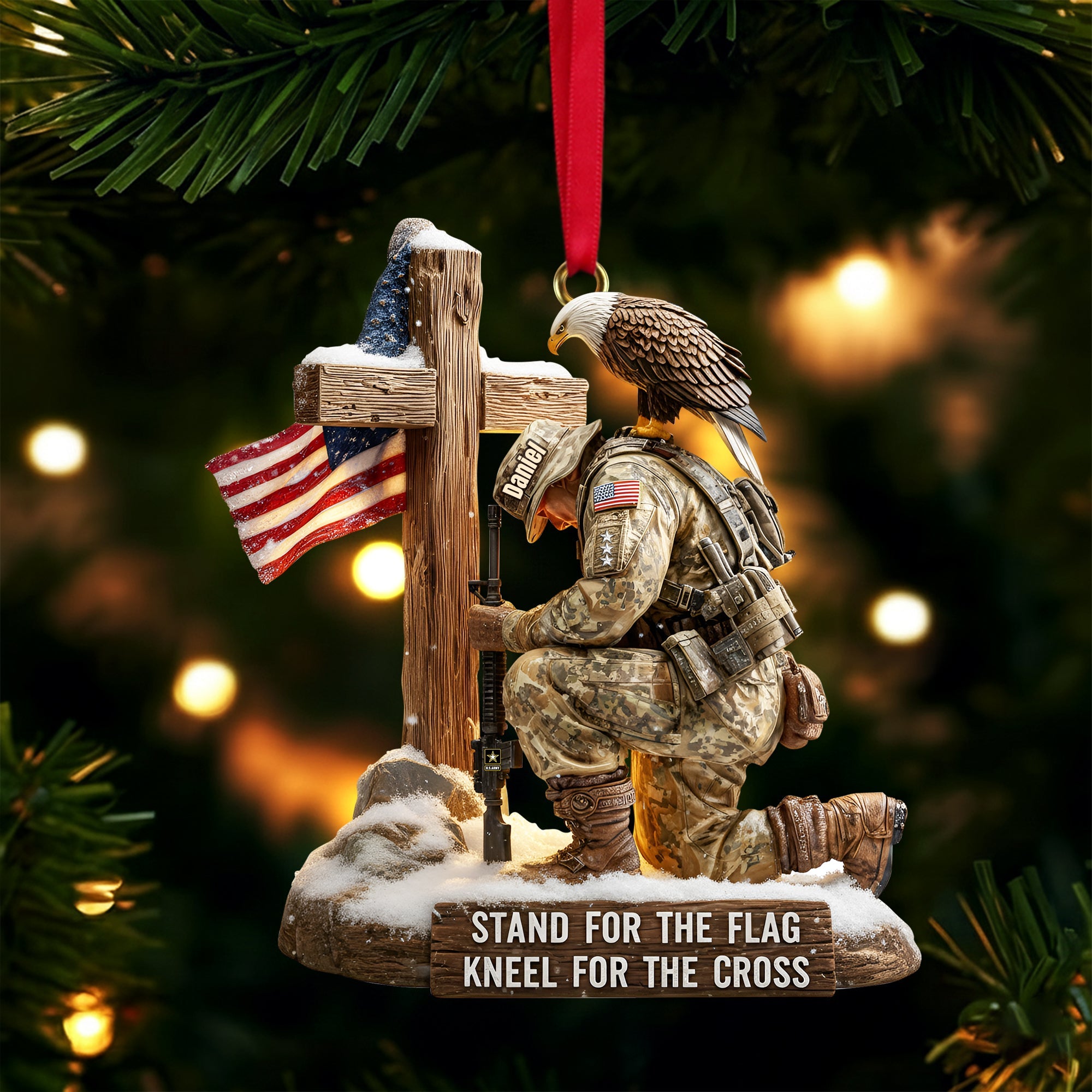 Faithful Warrior Christmas Ornament - Personalized Gift For Veteran - Christmas Ornament Gift Idea