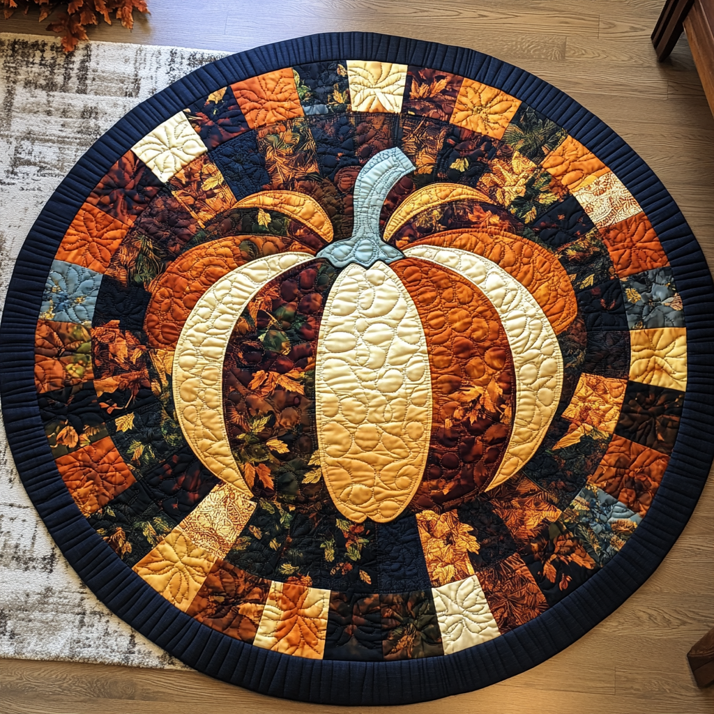 Fall Aura Quilted Round Mat Outdoor Decor Fall Autumn Season Gifts