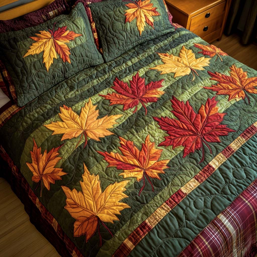 Fall Comfort Home Quilted Bedding Set Cool Bedroom Decor Mid Autumn Festival Gift Ideas