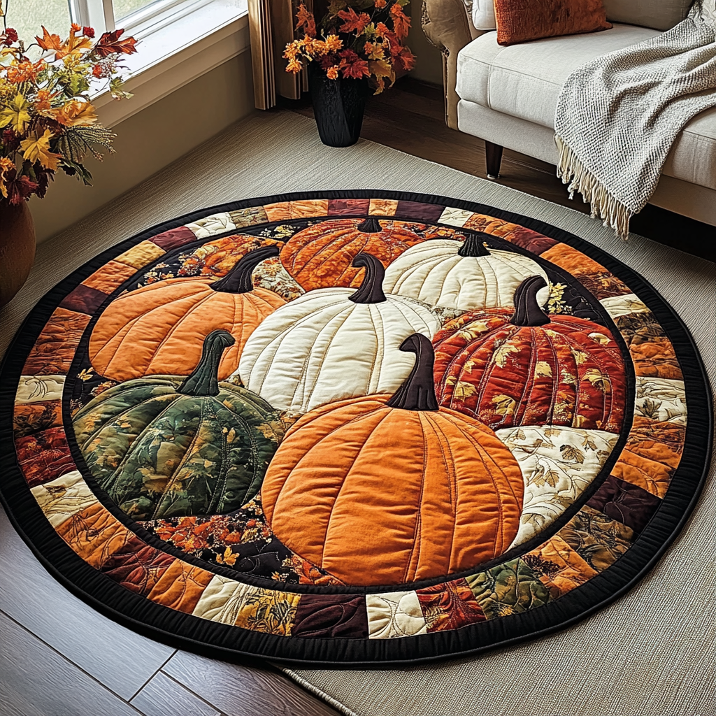 Fall Essence Quilted Round Mat Entryway Ideas Fathers Day Farmer