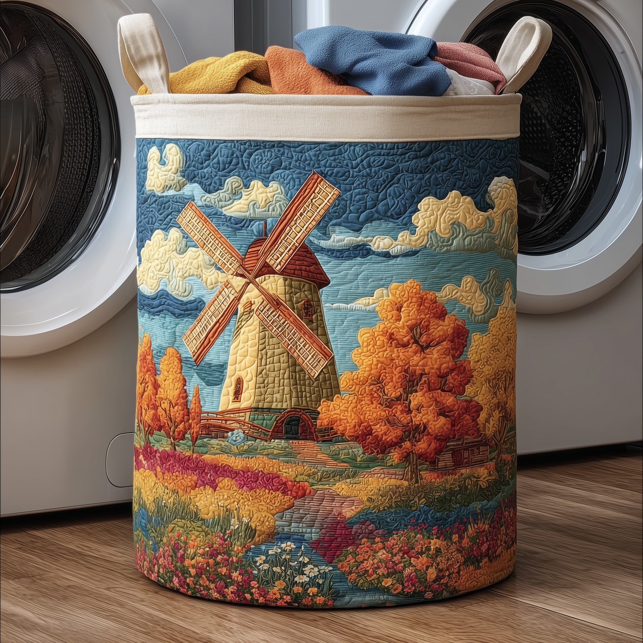 Fall Farm Quilted Laundry Basket Foldable Fabric Clothes Present For Nature Lovers