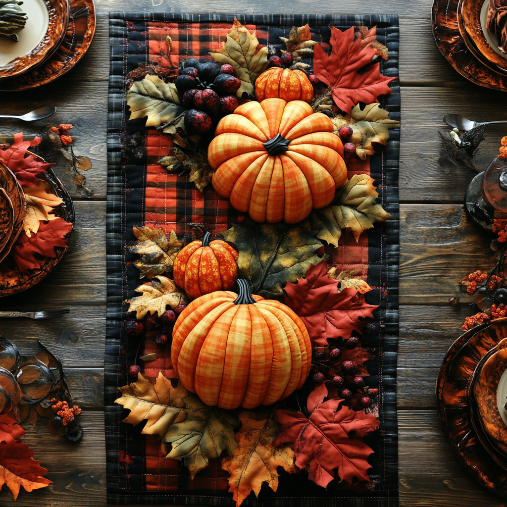 Fall Flavors Quilted Table Runner Autumn Table Cover Best Friend Gift Ideas