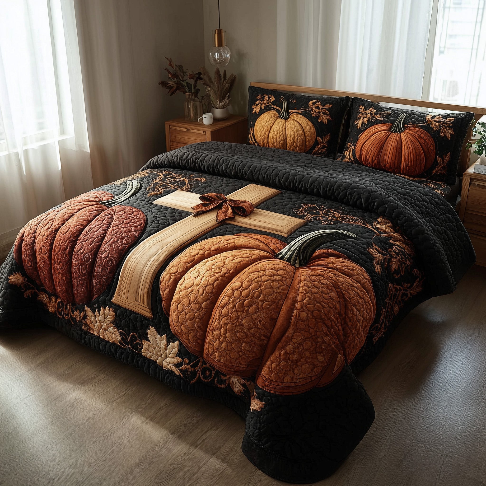 Fall For Jesus Quilted Bedding Set For Women