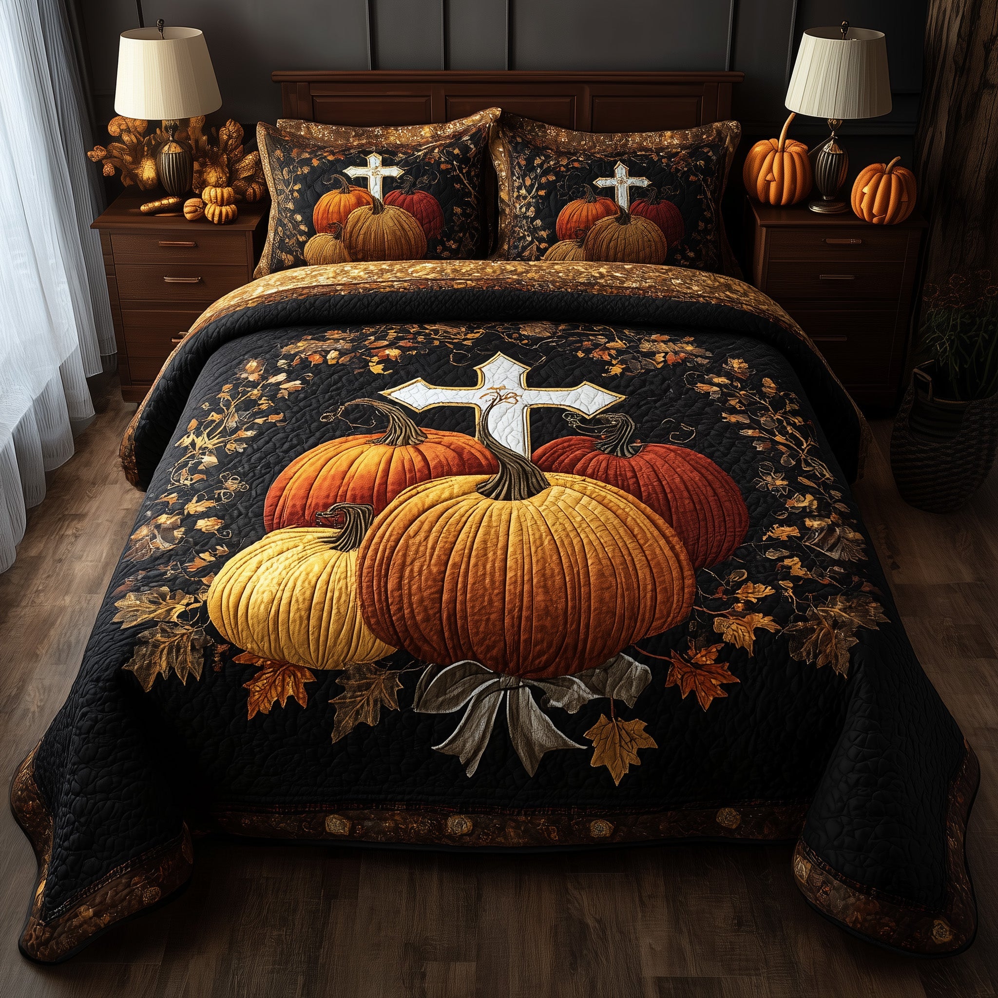 Fall For Jesus Quilted Bedding Set Housewarming Gift