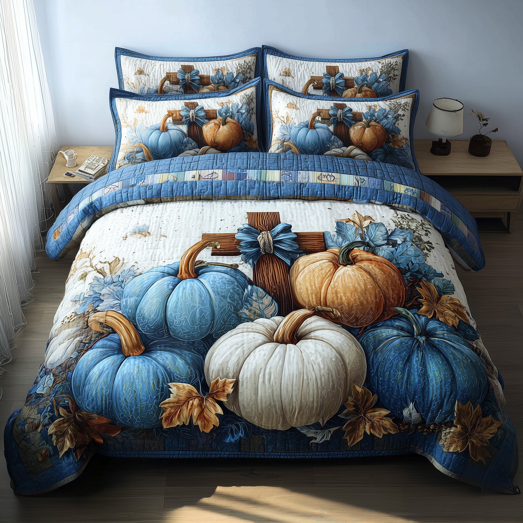 Fall For Jesus Quilted Bedding Set Microfiber
