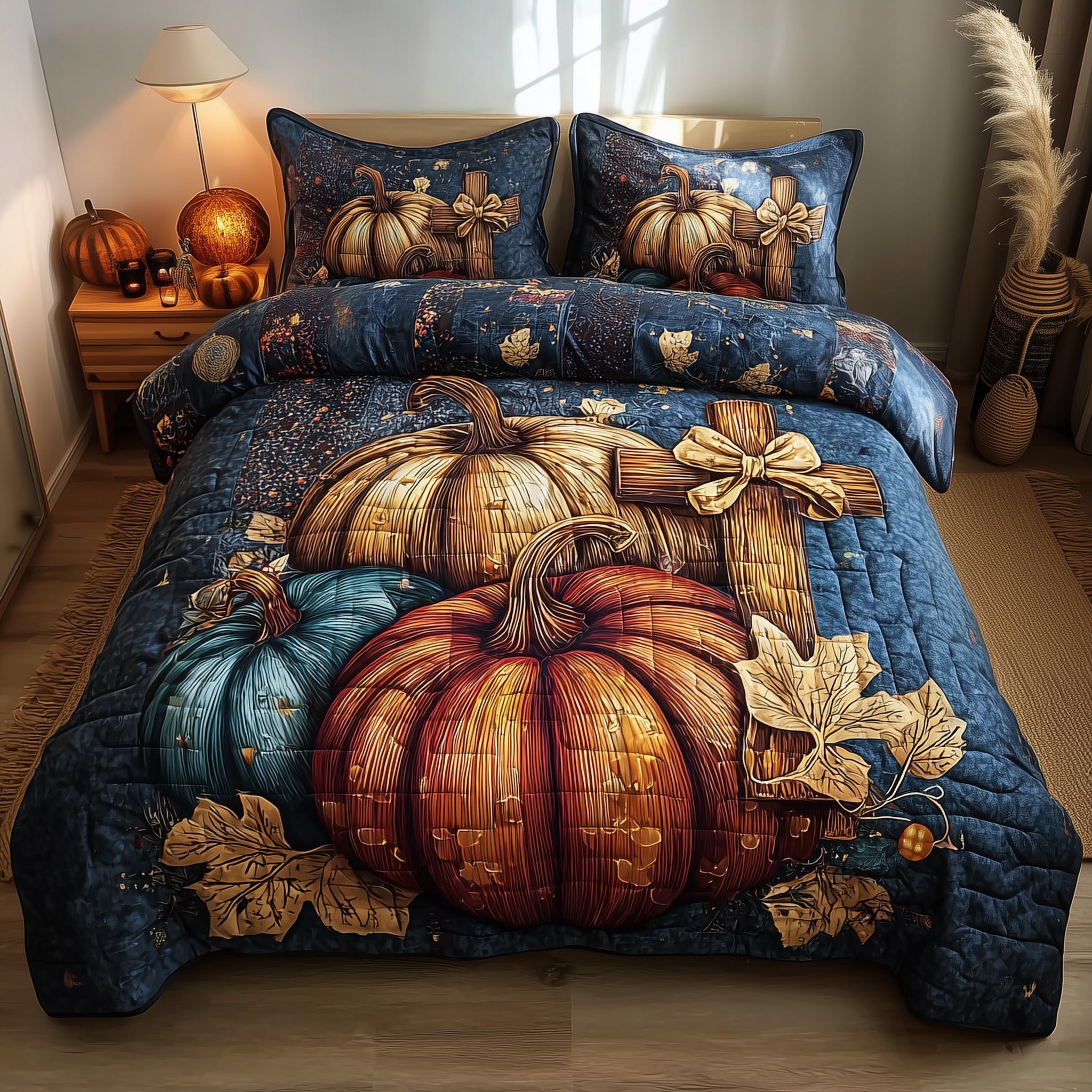 Fall For Jesus Quilted Bedding Set New Home Gift