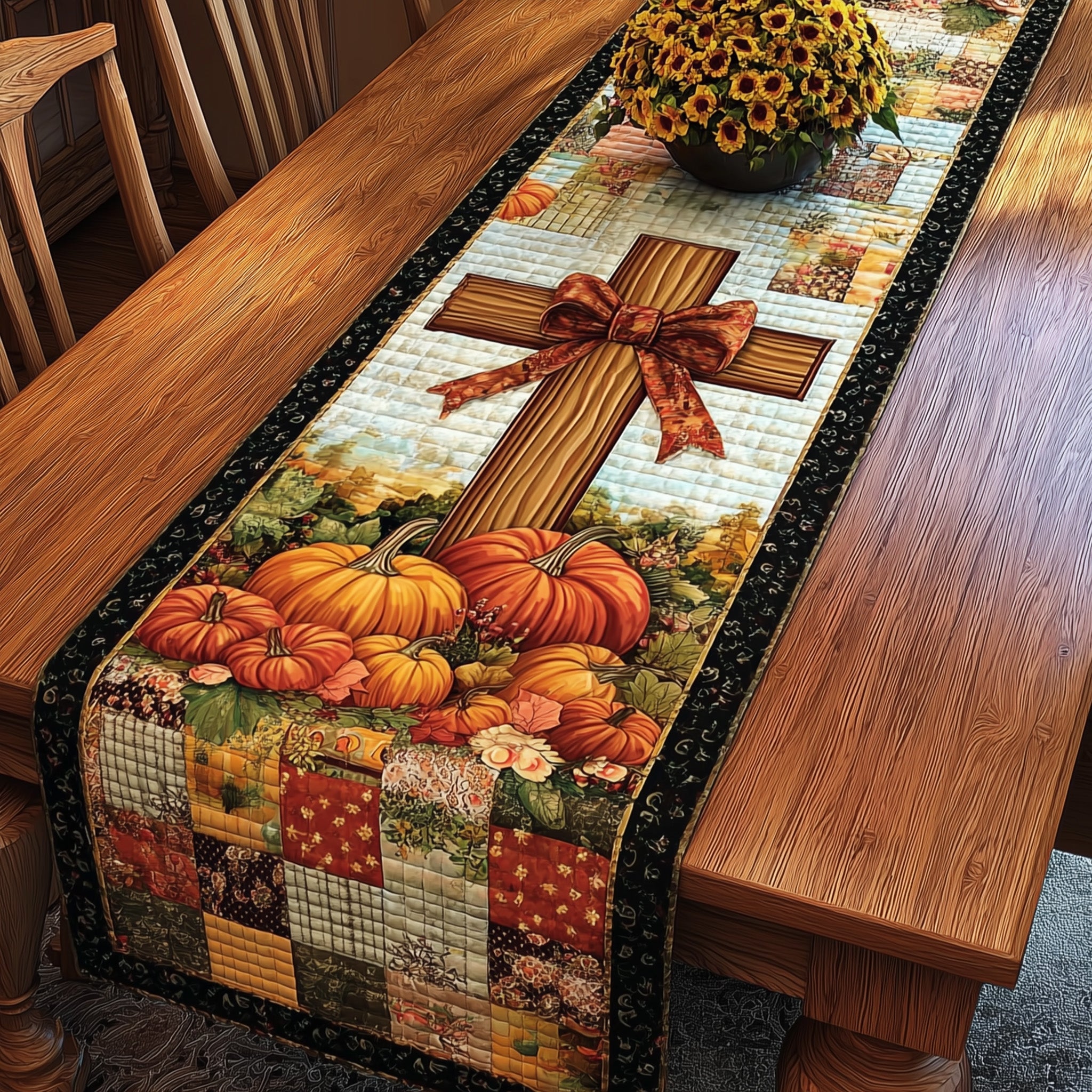 Fall For Jesus Quilted Table Runner Table Runner for Holiday Gatherings