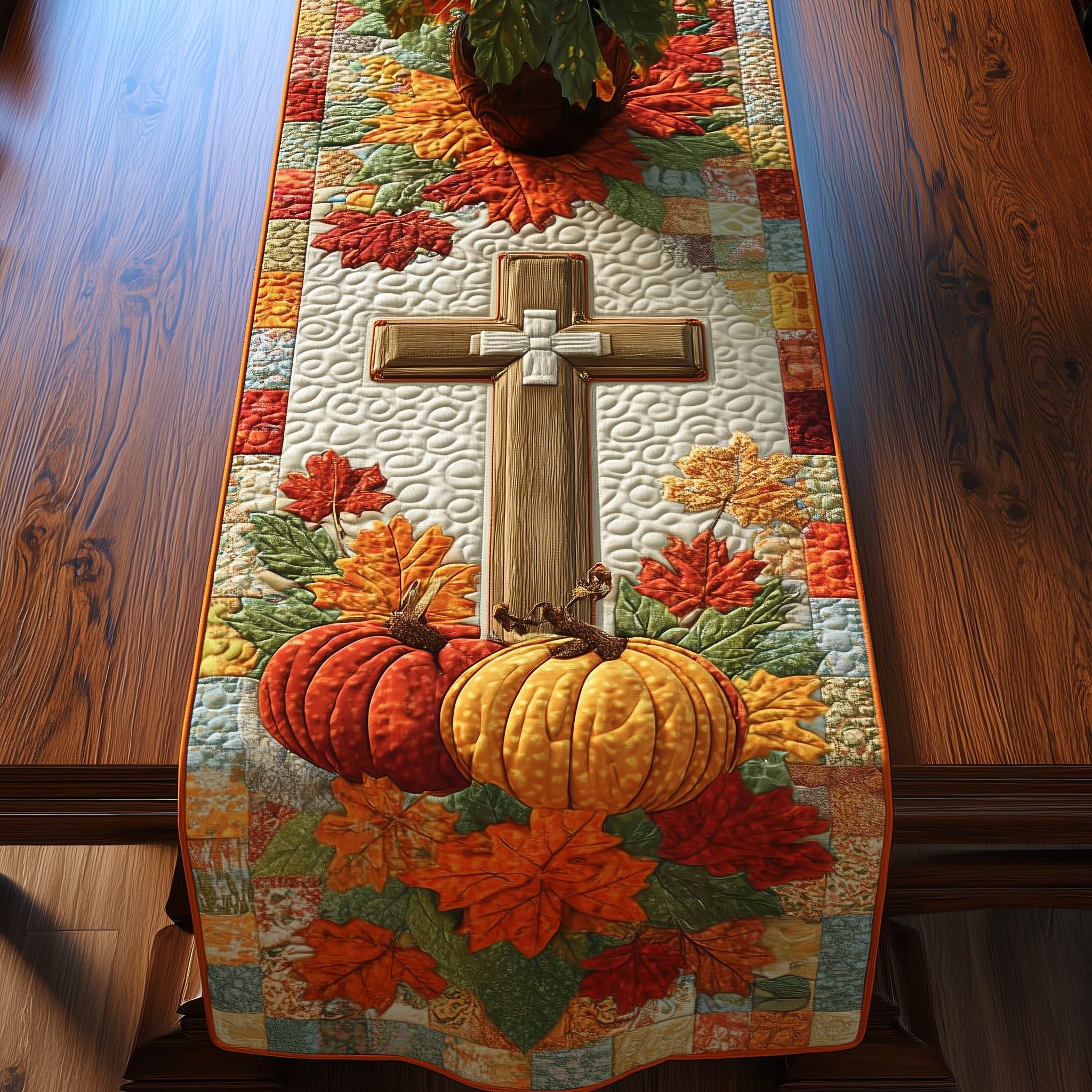 Fall For Jesus Quilted Table Runner Table Runner Gift for Holiday Season