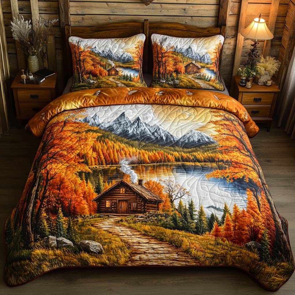 Fall Forest Dream Quilted Bedding Set Best Bedspread Set Cute Fall Gift Ideas