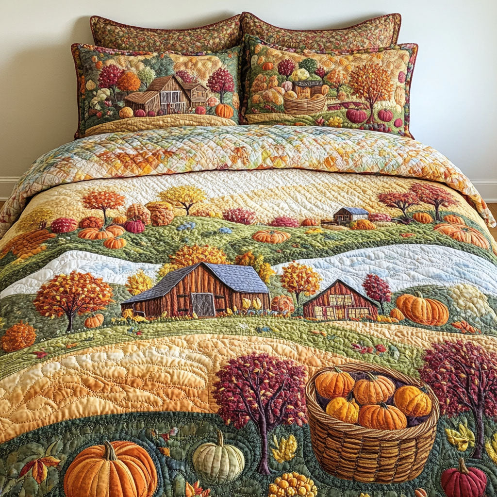 Fall Garden Beauty Quilted Bedding Set Bed Decorations Gift Ideas For Fall