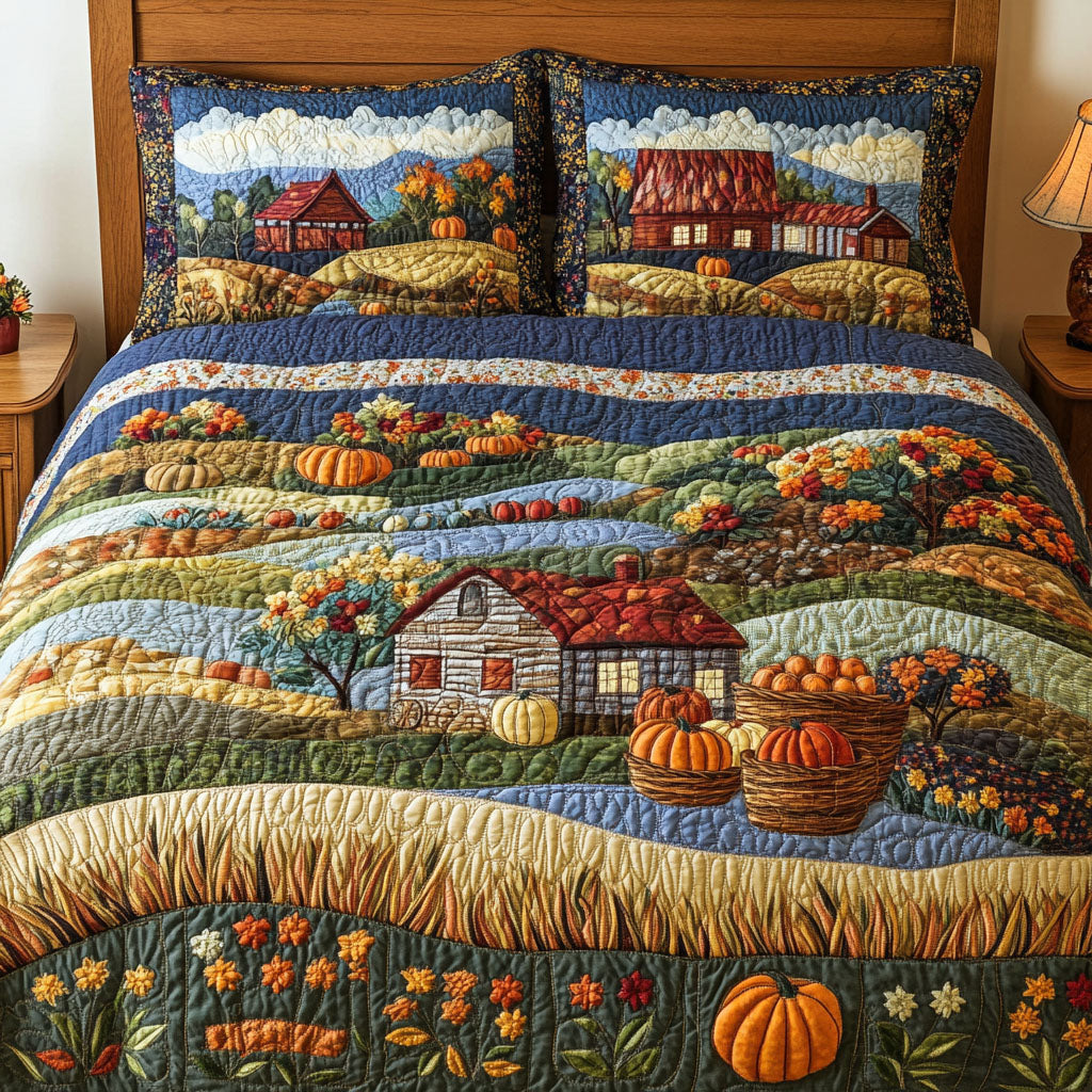 Fall Garden Path Quilted Bedding Set Bed Decor Cozy Fall Gift Ideas