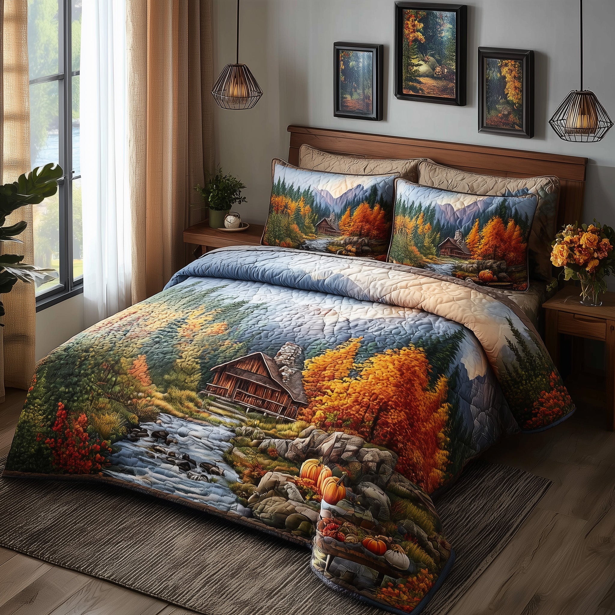 Fall Glow Quilted Bedding Set For Family