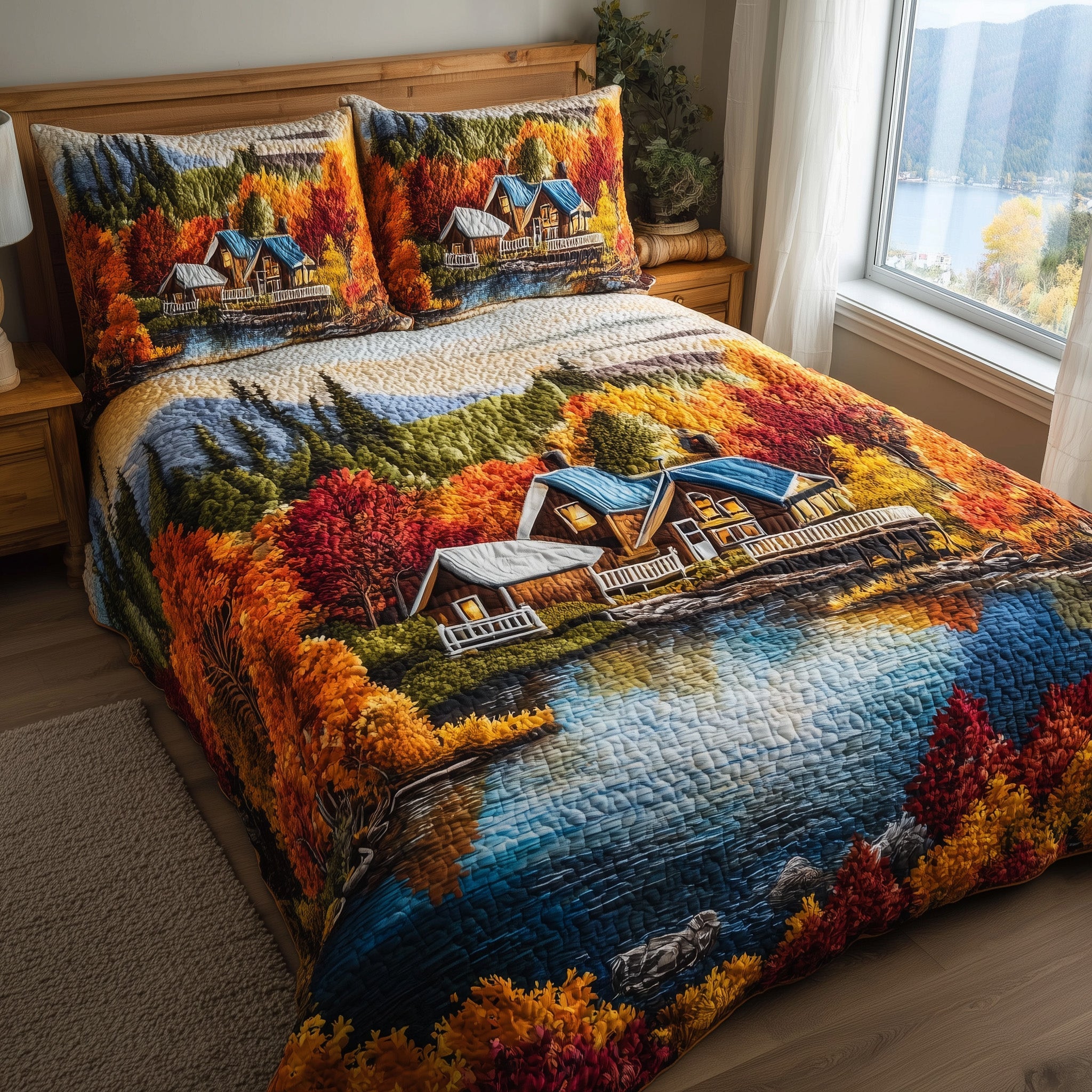 Fall Glow Quilted Bedding Set New Home Gift