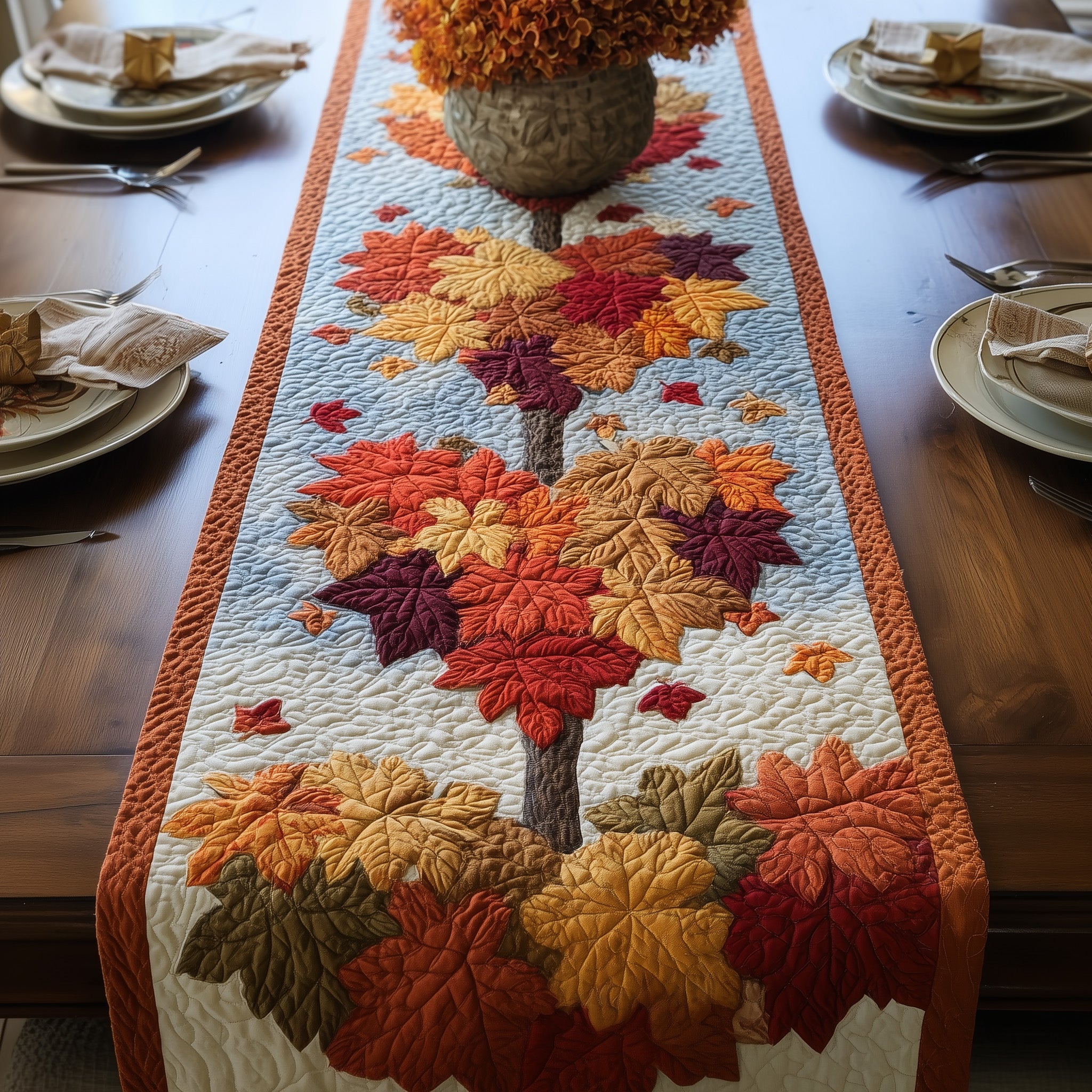 Fall In Love Quilted Table Runner Christmas Dining Table Runner