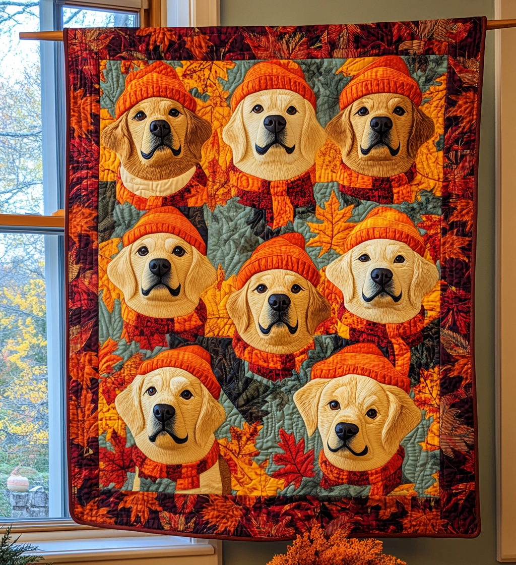 Fall In Retriever Quilted Blanket Golden Retriever Owner Gifts