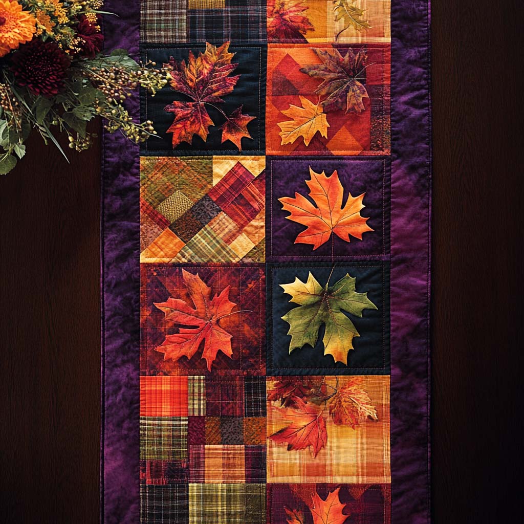Fall Leaf Delight Quilted Table Runner Fall Table Toppers Gift Ideas For Mom