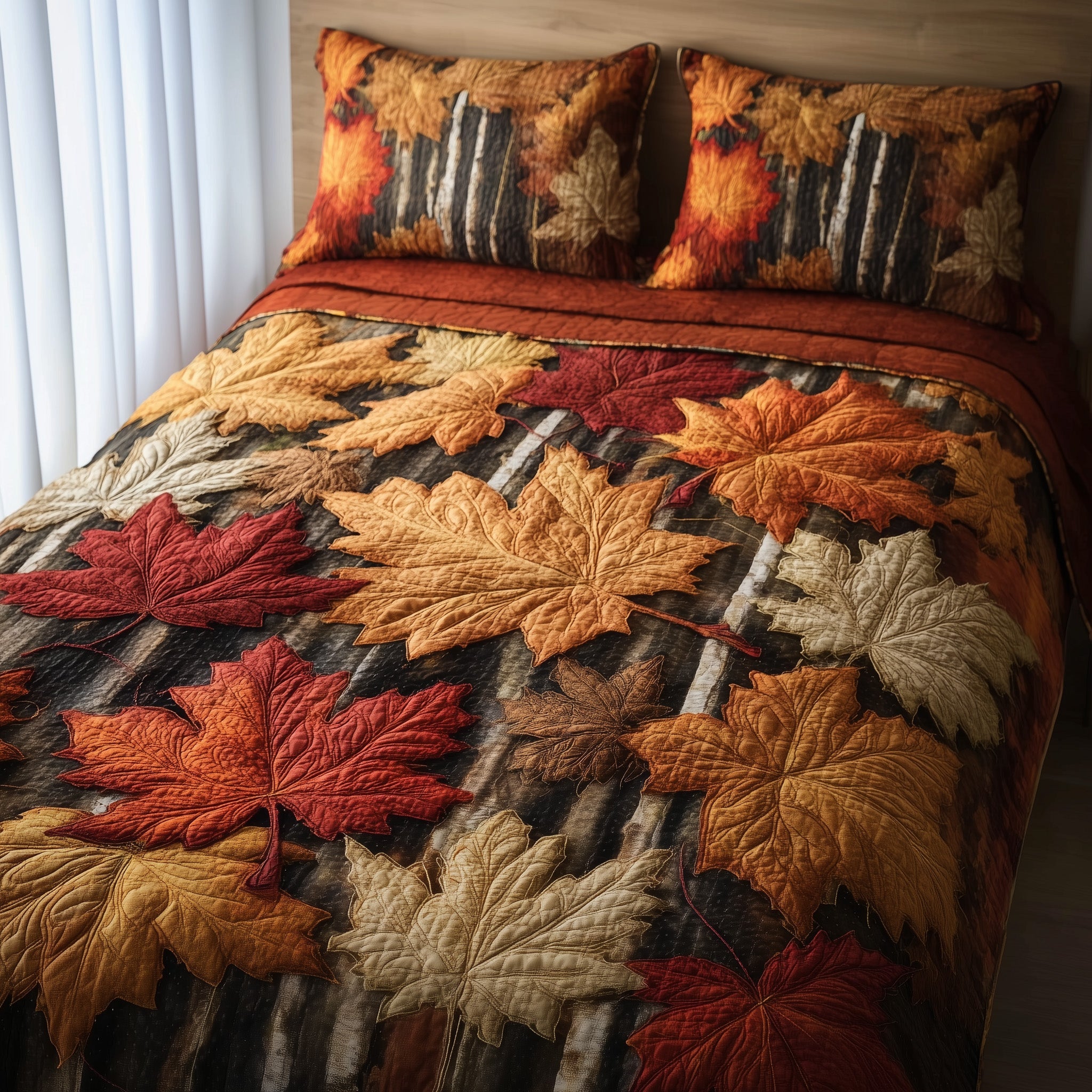 Fall Leaves Quilted Bedding Set Ultimate Comfort