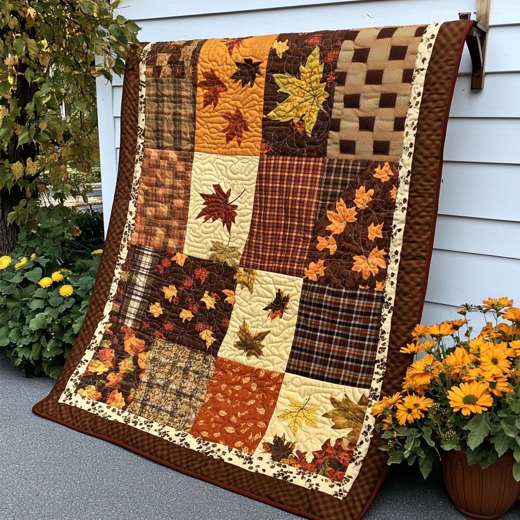 Fall Maple Magic Quilted Blanket Fall Cozy Blankets Family Xmas Gift Ideas