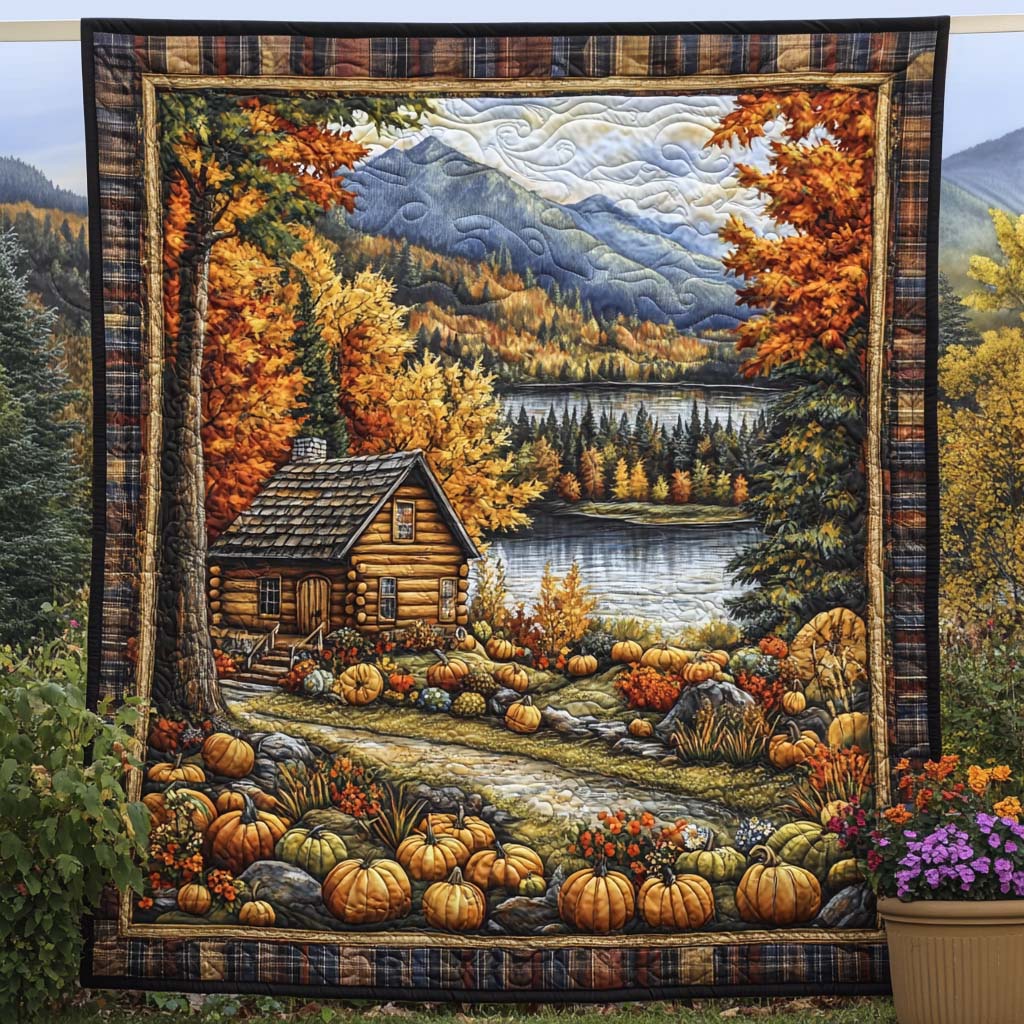 Fall Meadow Walk Quilted Blanket Fall Decor Blanket Unique Gifts For Beach Lovers