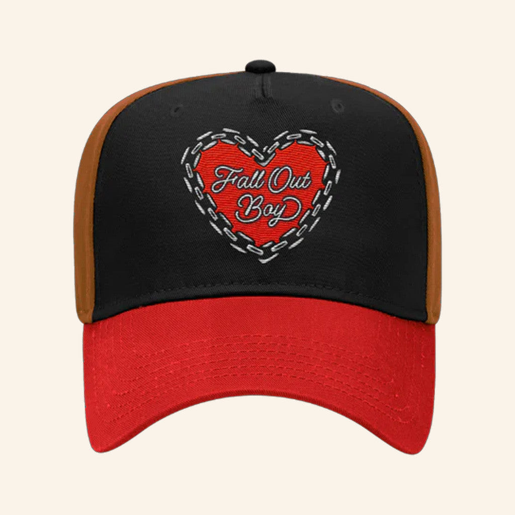 Fall Out Boy Merch Chain Heart Hat Embroidered Birthday Present For Husband