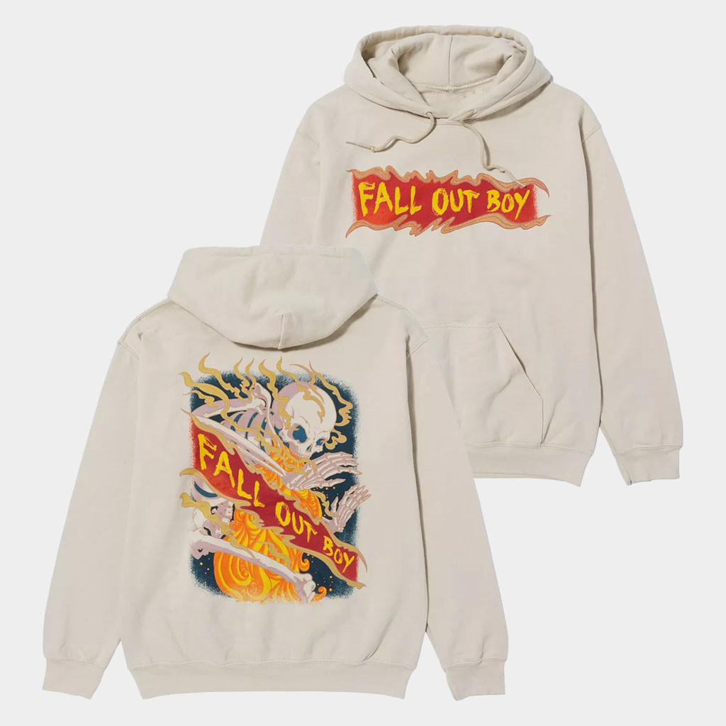 Fall Out Boy Merch Fall Out Boy Skeleton Breathing Fire Hoodie Gift Ideas For Husband-1