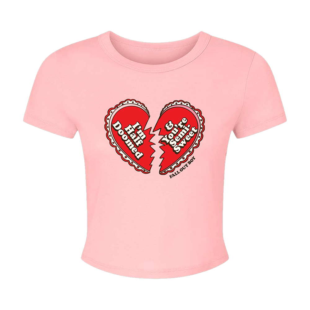 Fall Out Boy Merch Half Doomed Cropped Shirt For Her Presents For Music Lovers