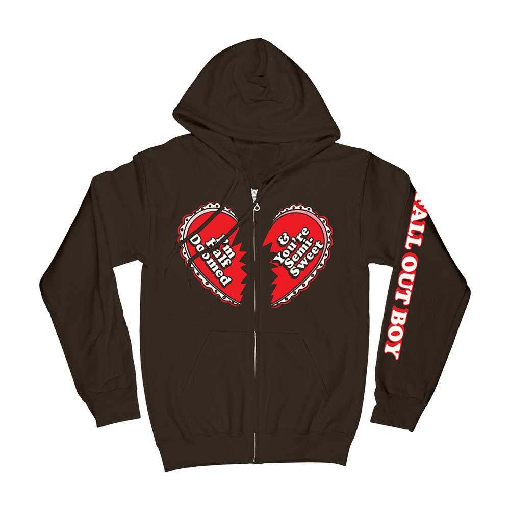 Fall Out Boy Merch Half Doomed Zip Hoodie Best Gifts For Rock Music Lovers