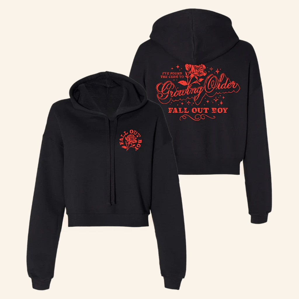Fall Out Boy Merch Rose Cropped Hoodie Birthday Ideas For Wife