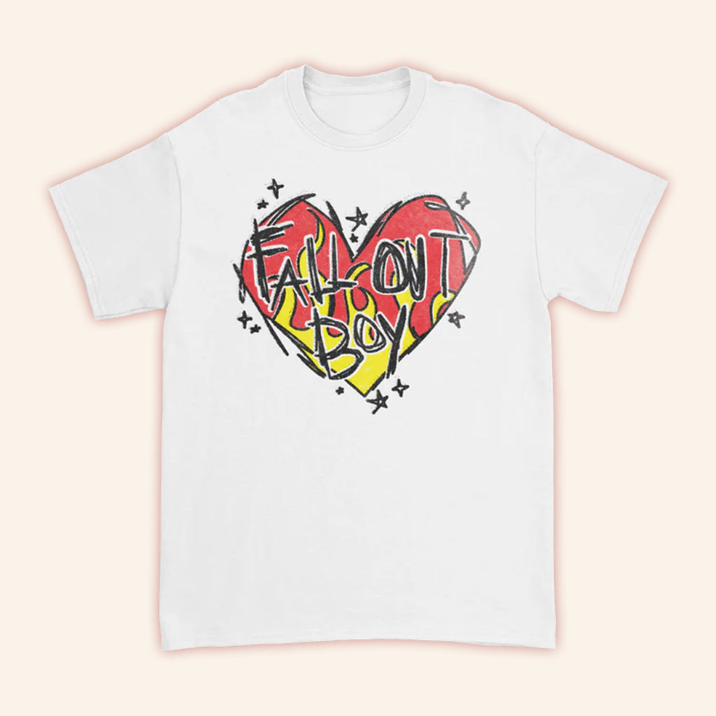 Fall Out Boy Merch Scratch Heart Logo T-Shirt Birthday Present For Wife Fall Out Boy Merch Scratch Heart Logo T-Shirt Birthday Present For Wife