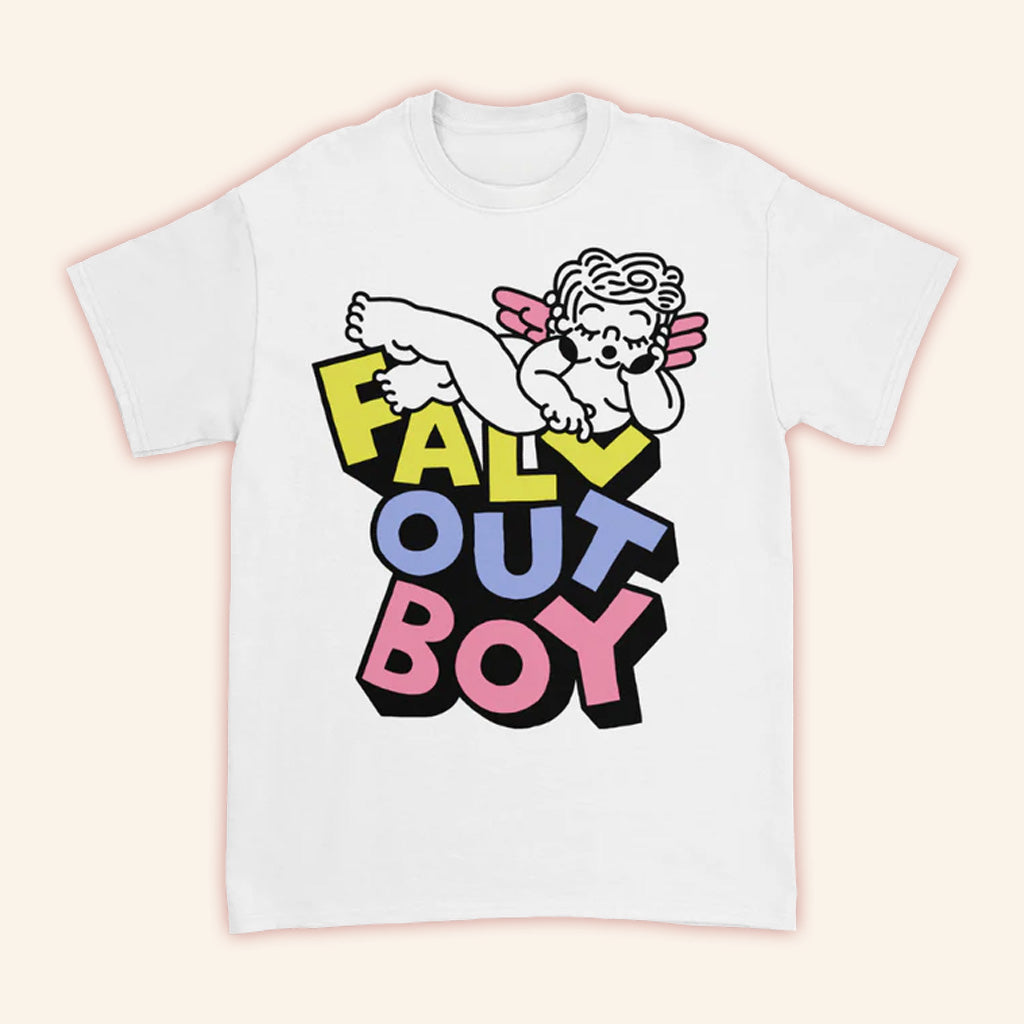 Fall Out Boy Merch Sleepy Angel Logo T-Shirt Birthday Present For Friends Fall Out Boy Merch Sleepy Angel Logo T-Shirt Birthday Present For Friends