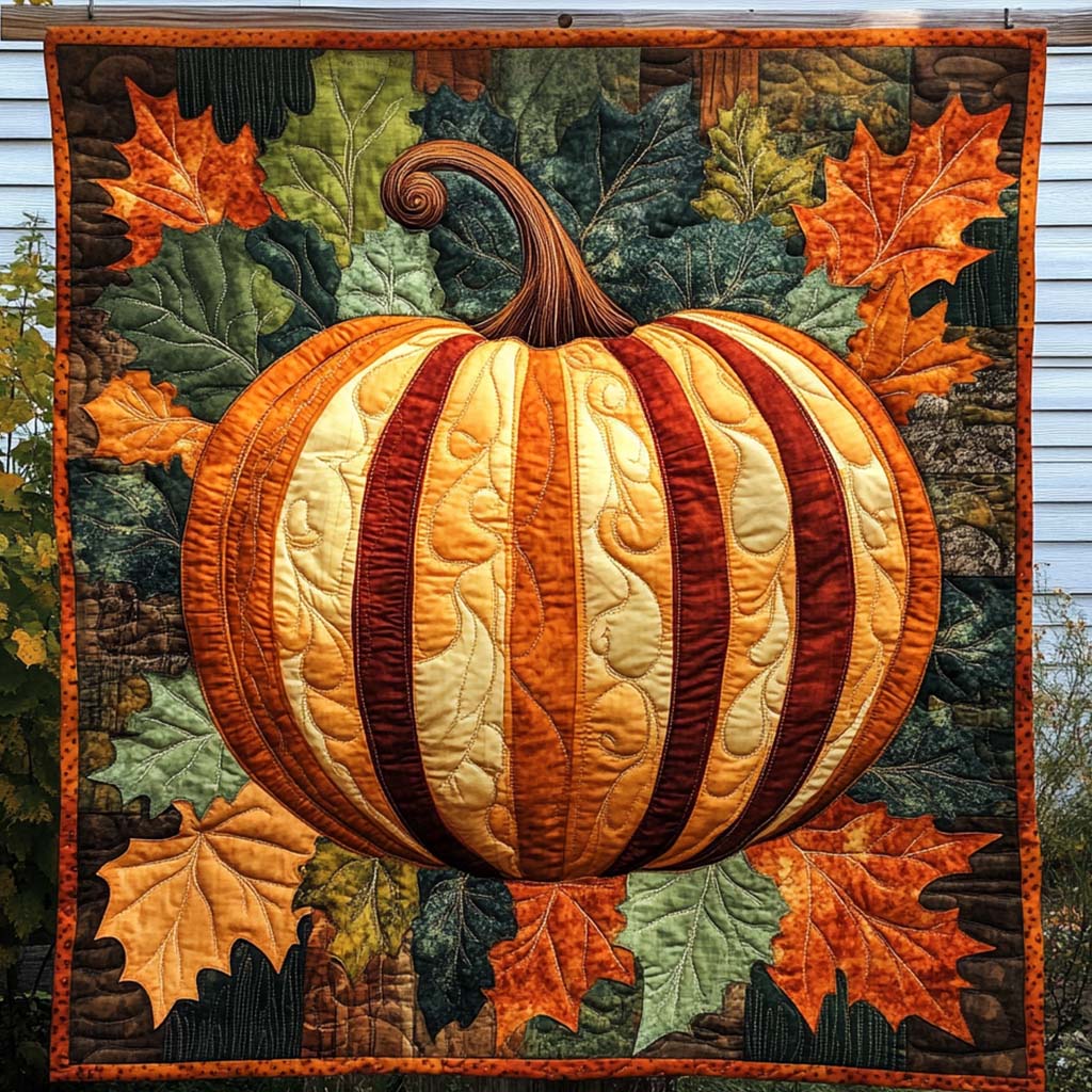 Fall Pumpkin Quilted Blanket Cozy Fall Gift Ideas