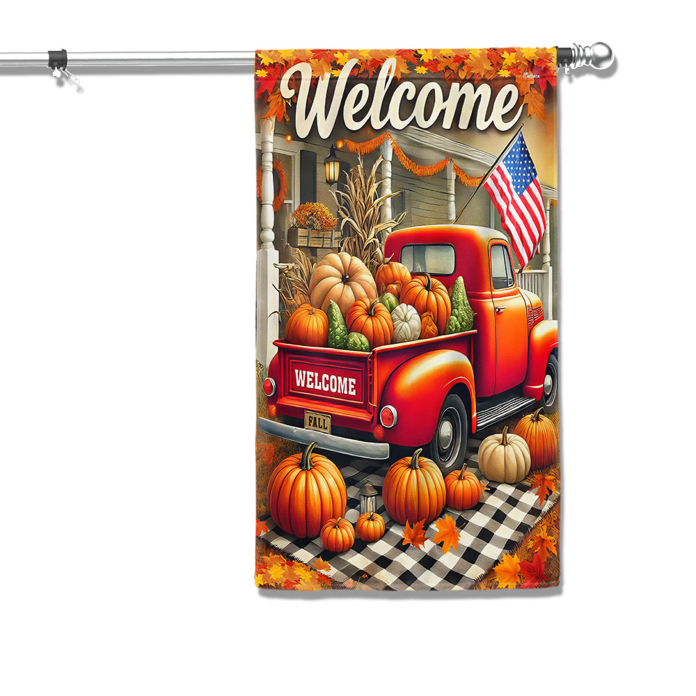 Fall Pumpkins Truck Welcome Flag
