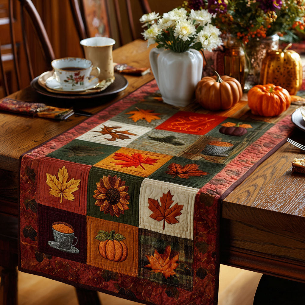 Fall Radiance Quilted Table Runner Autumn Table Runner Unique Gifts Family