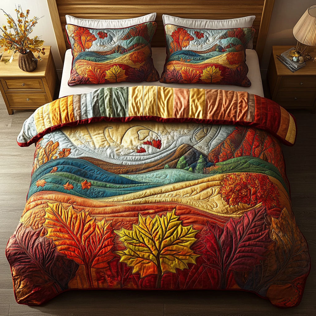 Fall Serenity Quilted Bedding Set Bed Decor Good Fall Gifts