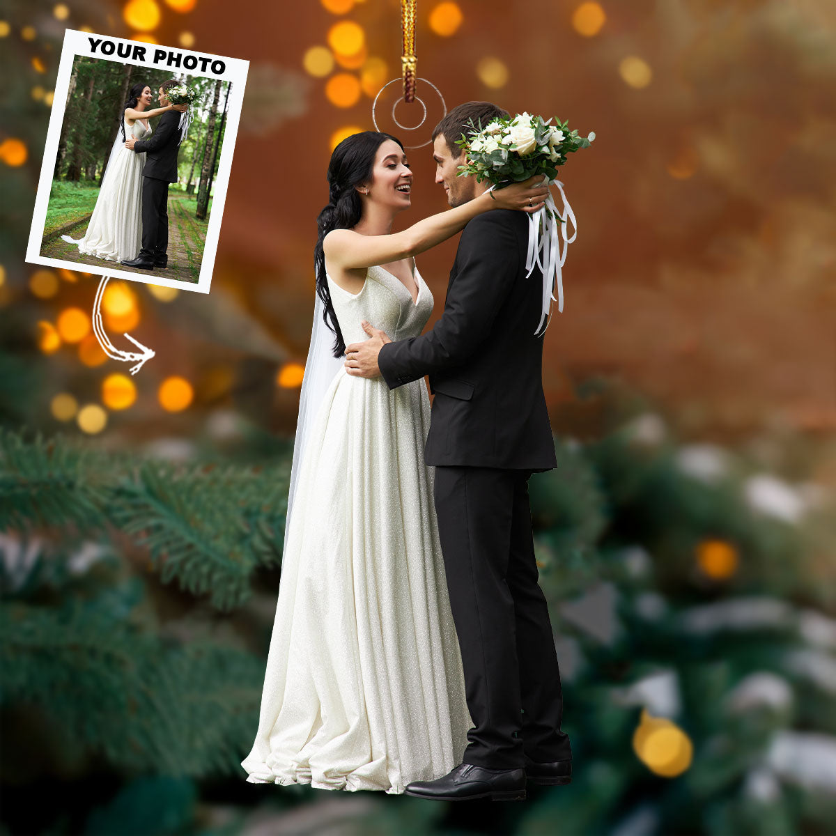 Falling In Love All Over Again Personalized Photo Mica Ornament Christmas Gift For Couple