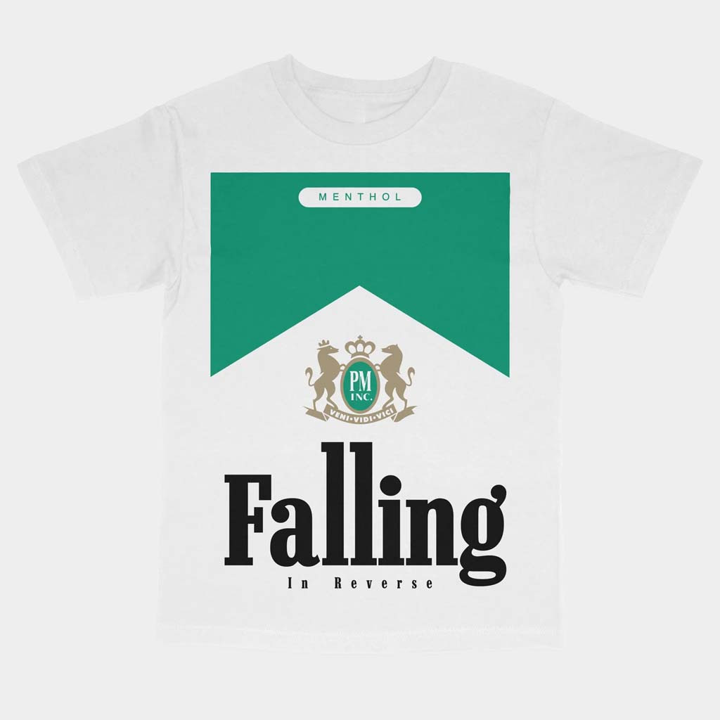 Falling In Reverse Merch Menthol Logo White T-Shirt Gifts For Rock Band Fans Falling In Reverse Merch Menthol Logo White T-Shirt Gifts For Rock Band Fans
