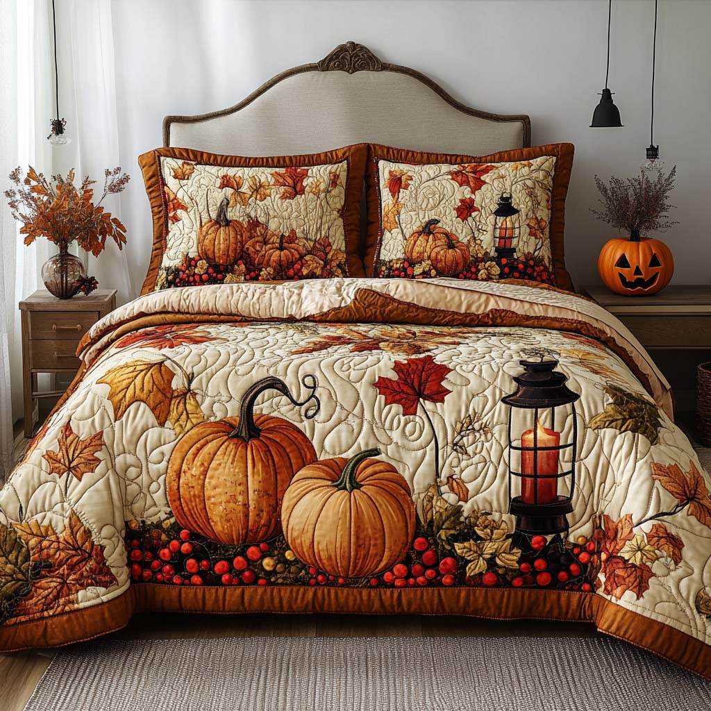 Falling Leaf Blessing Quilted Bedding Set Best Comforter Sets Best Autumn Gifts
