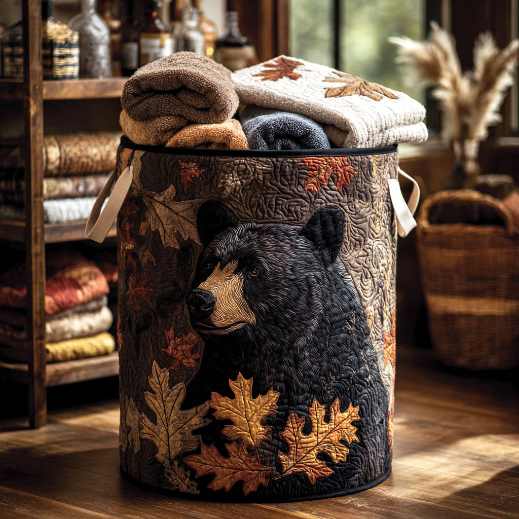 Falling Leaves Quilted Laundry Basket Lovely Quilted Laundry Basket Gift for Mom or Grandma