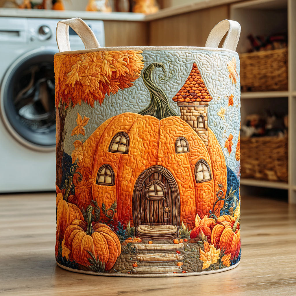 Falling Leaves Quilted Laundry Basket Merch For Kids