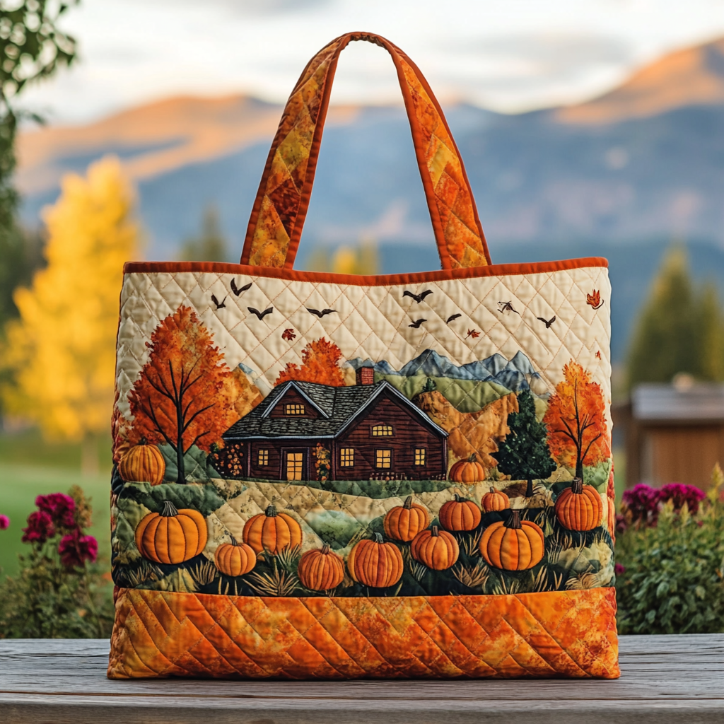 Falling Leaves Quilted Tote Bag Best Autumn Gifts