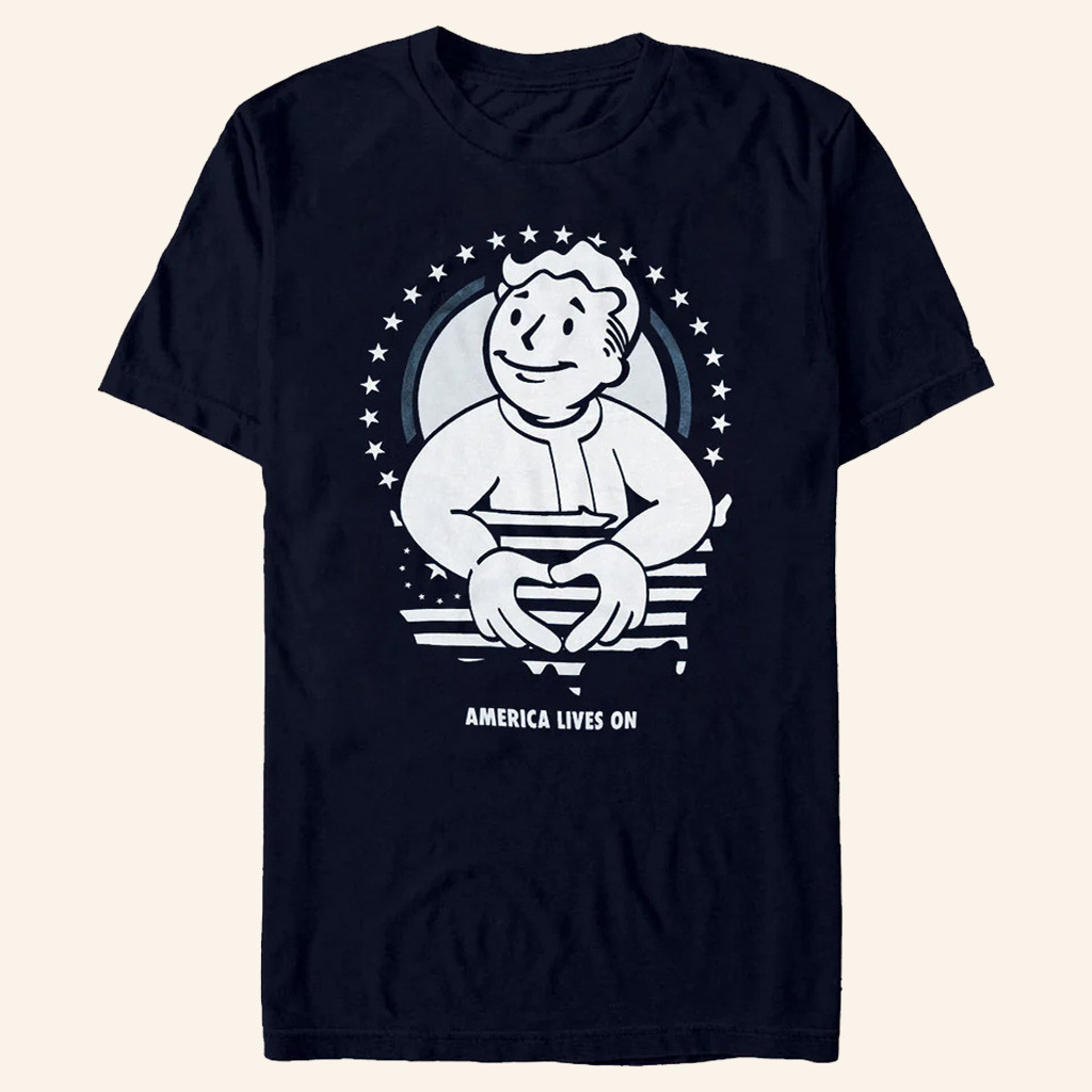 Fallout Merch America Lives On T-Shirt Great Gifts For Patriots